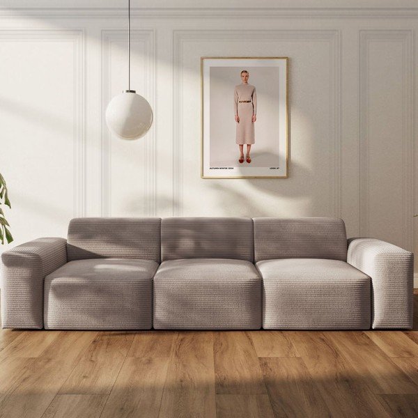 Beżowa sztruksowa sofa 285 cm Villet – Rodier-image-1