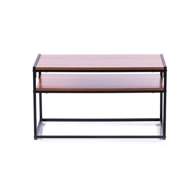 Brązowy stolik z blatem w dekorze orzecha 40x80 cm Pjan – Homede-image-2