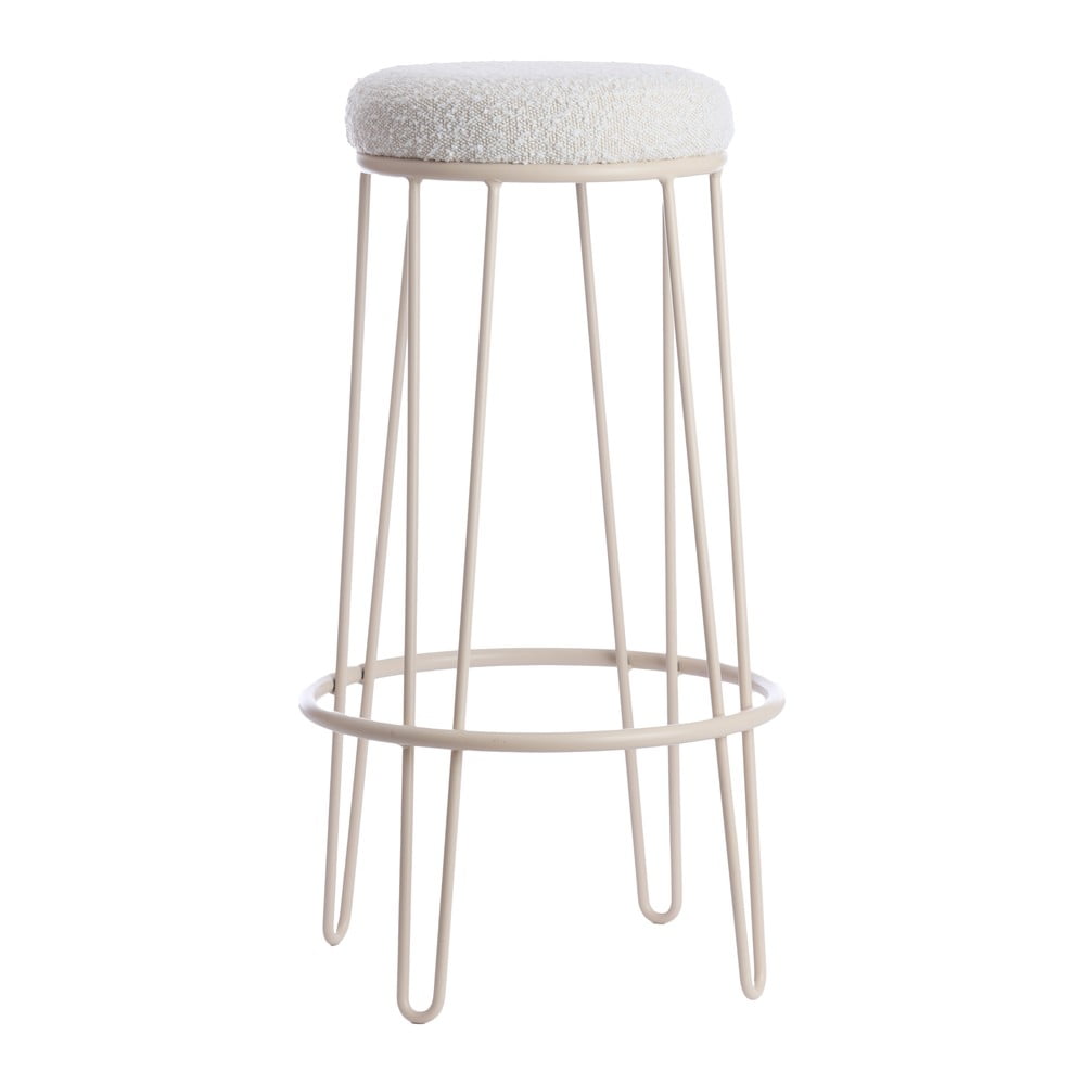Kremowy tapicerowany hoker (wysokość siedziska 73 cm) Alice – Light & Living