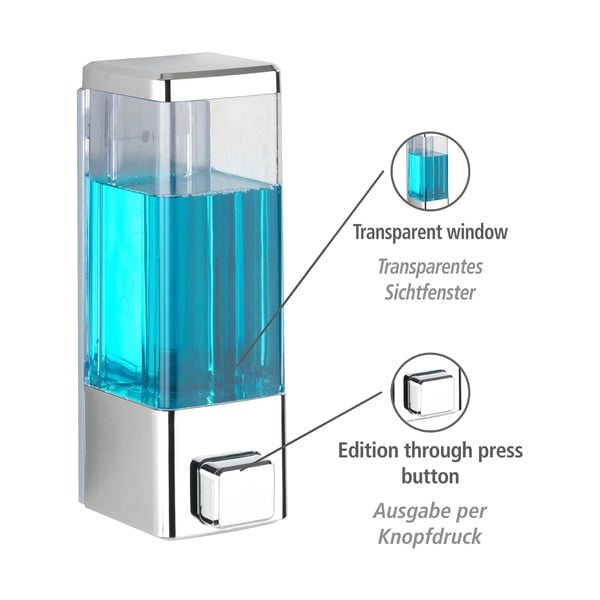 Ścienny plastikowy dozownik do mydła w kolorze srebra 0.32 l Istres – Wenko-image-3