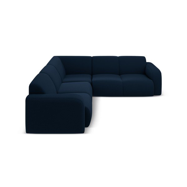 Ciemnoniebieski narożnik z materiału bouclé (strona zmienna/w kształcie litery L) Molino – Micadoni Home