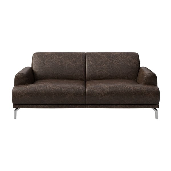 Ciemnobrązowa sofa skórzana MESONICA Puzo, 170 cm