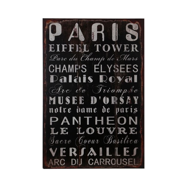 Drewniany obraz Paris, 25x38 cm