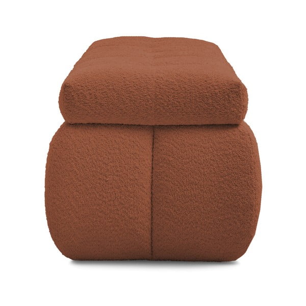 Ceglasta  ławka z materiału bouclé Mont Blanc – Bobochic Paris-image-3