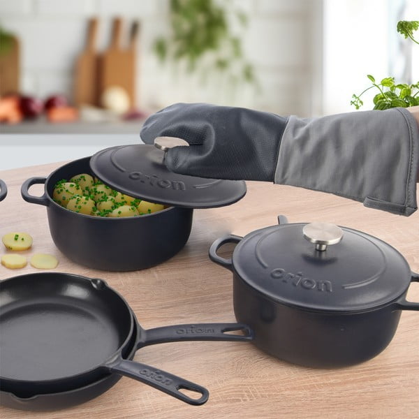 Garnek żeliwny z pokrywką odpowiedni na indukcję 5,2 l LITINA SMALT – Orion-image-3