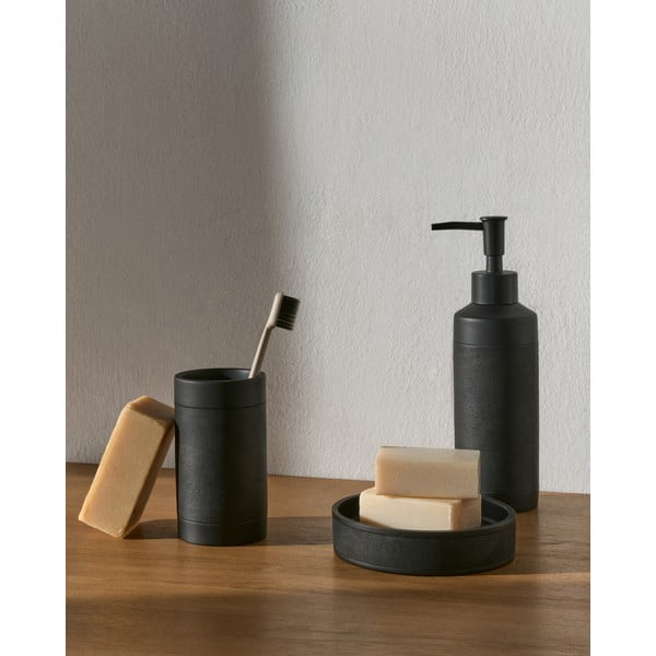 Czarny dozownik do mydła z żywicy polimerowej 420 ml Sisel – Kave Home-image-1