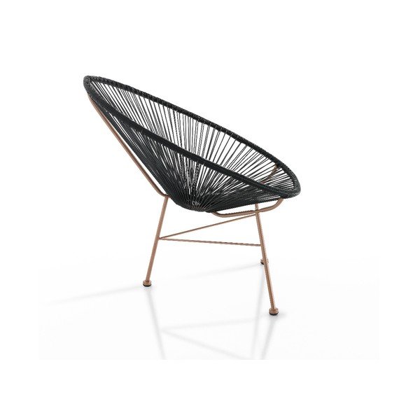 Czarny fotel ogrodowy ze sztucznego rattanu Numana – Tomasucci-image-1