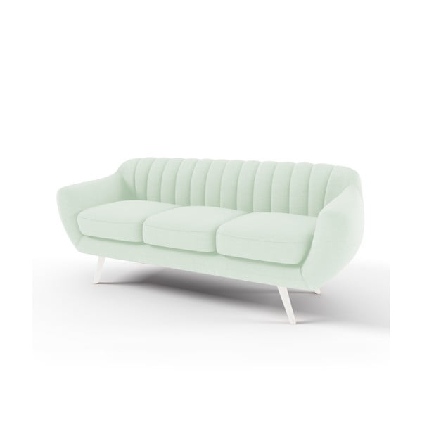 Pastelowa zielona sofa trzyosobowa Vivonita Kennet
