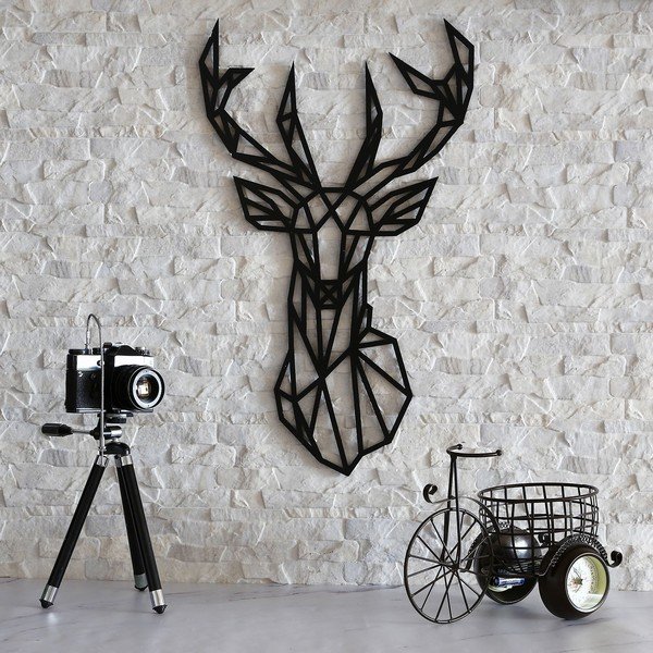 Czarna dekoracja ścienna Deer, 39x65 cm-image-1