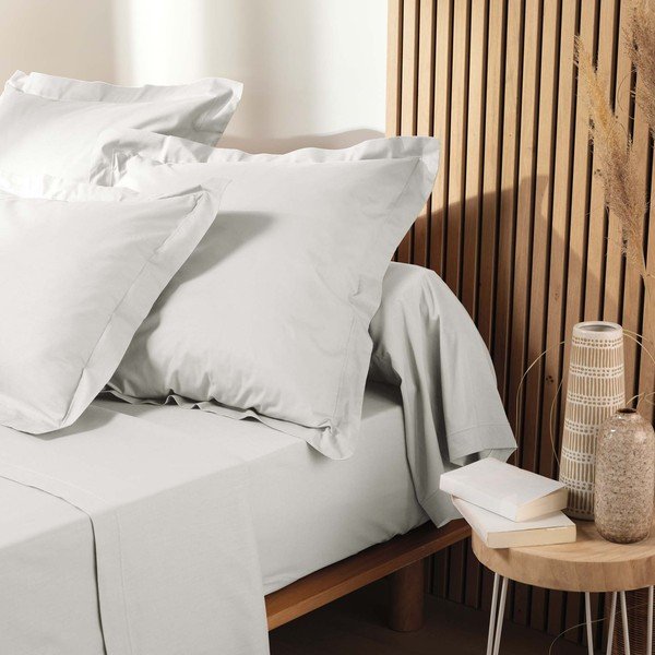 Białe prześcieradło z bawełny organicznej z gumką 140x190 cm Biolina – douceur d'intérieur-image-1