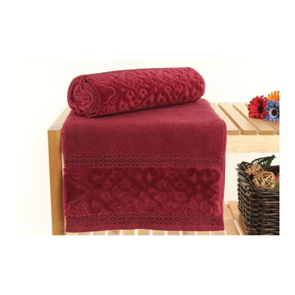 Zestaw 2 czerwonych ręczników Meltem, 70x140 cm