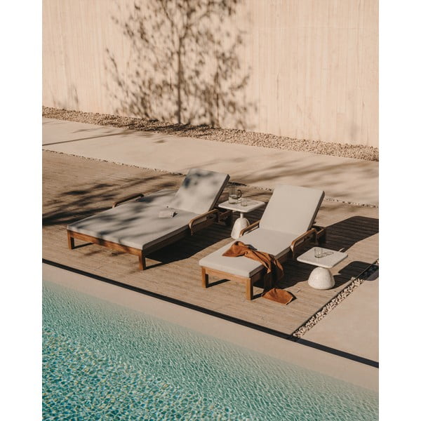 Biały drewniany leżak ogrodowy Turqueta – Kave Home-image-1