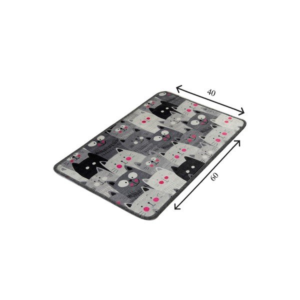 Szary dywanik łazienkowy 40x60 cm Meow – Foutastic-image-4