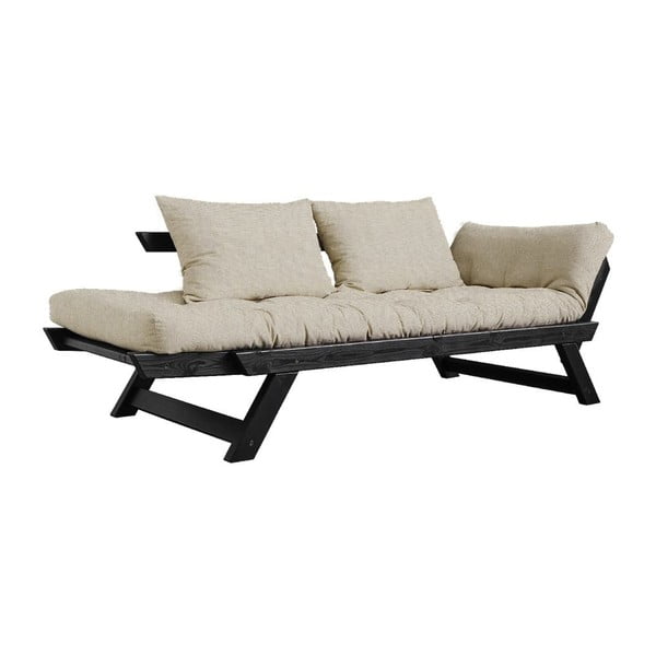 Sofa rozkładana z lnianym pokryciem Karup Design Bebop Black/Linen-image-4