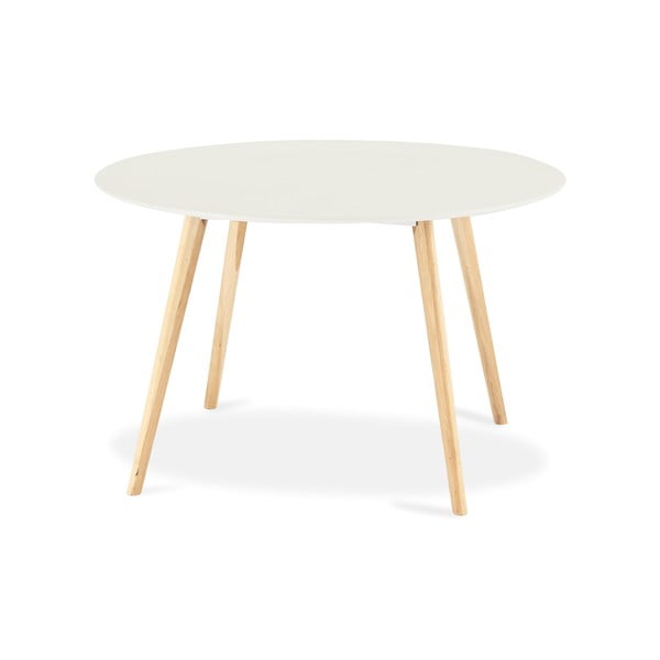 Biały stół z jasnymi nogami Furnhouse Life, Ø 120 cm