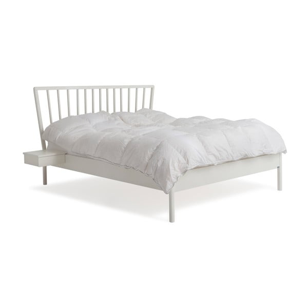 Białe ręcznie wykonane łóżko z litego drewna brzozowego Kiteen Koli, 160x200 cm