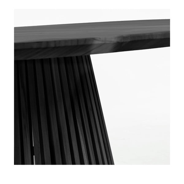 Czarny okrągły stół z litego drewna mindi ø 120 cm Jeanette – Kave Home-image-1