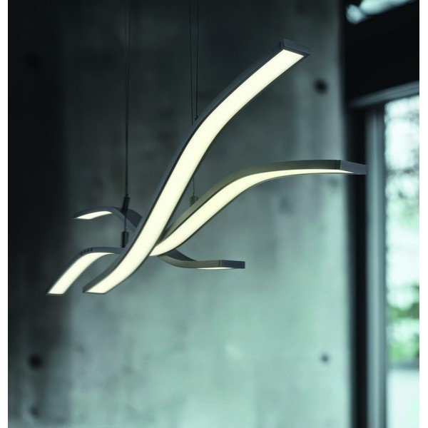 Metalowa lampa wisząca LED ze zdalnym sterowaniem/ze ściemniaczem w kolorze matowej czerni Spider – Trio Select-image-2