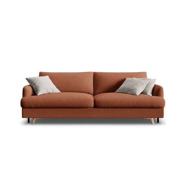 Rozkładana/ze schowkiem sofa w kolorze terakoty 233 cm Naomi – Micadoni -image-1