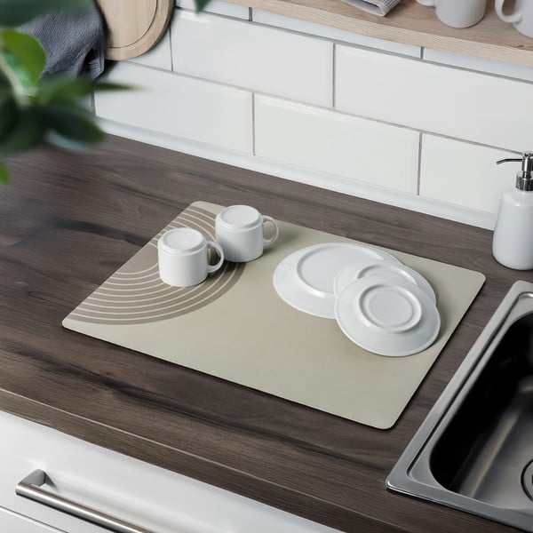 Beżowa gumowa podkładka do naczyń 50x40 cm Dima – Wenko-image-2
