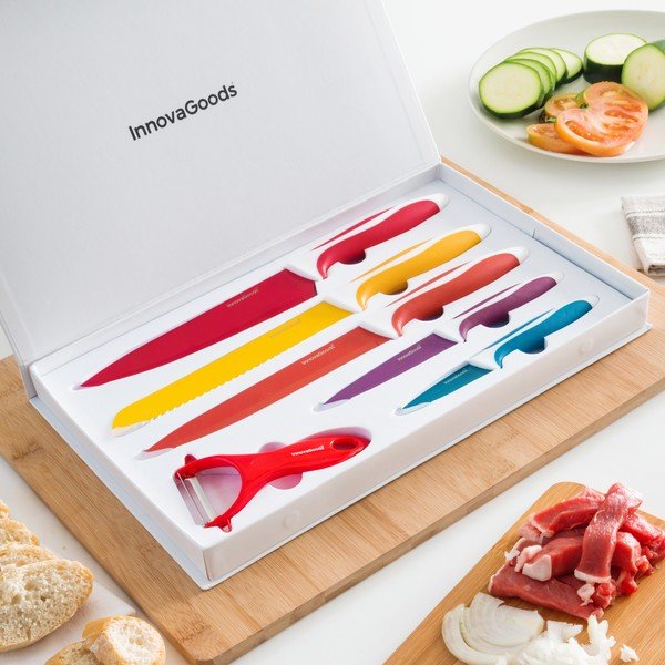 Zestaw 5 noży i obieraczki ze stali nierdzewnej InnovaGoods Ceramic-image-4