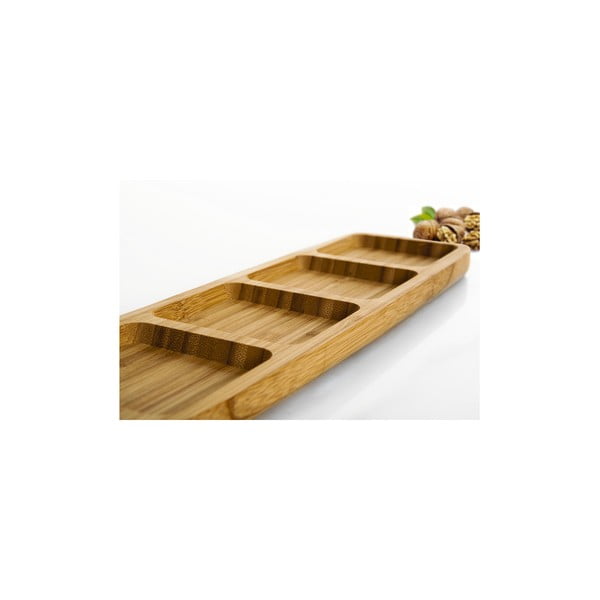 Bambusowy półmisek do serwowania przekąsek Bambum Ganberi, 33x10 cm-image-1