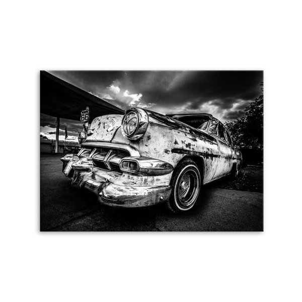 Obraz Styler Canvas Silver Old Car, 85x113 cm