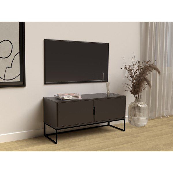 Czarna szafka pod TV z metalowymi nogami Tenzo Lipp-image-1