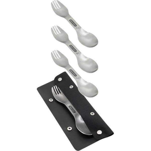 Widelce ze stali nierdzewnej w kolorze srebra zestaw 4 szt. Spork – Black + Blum-image-3