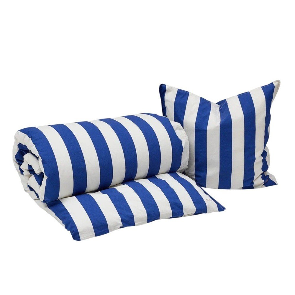 Biała/niebieska bawełniana pościel jednoosobowa 140x200 cm Shima – OYOY Living Design