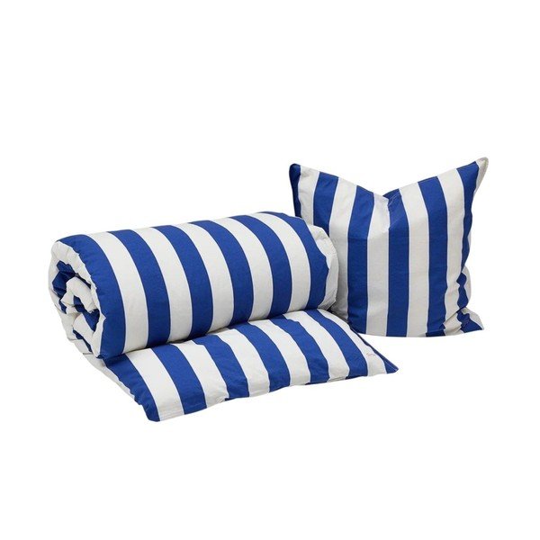 Biała/niebieska bawełniana pościel jednoosobowa 140x200 cm Shima – OYOY Living Design