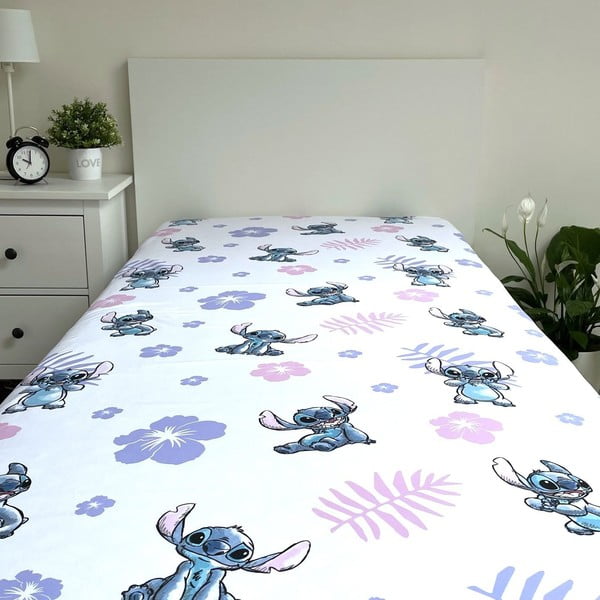 Bawełniane prześcieradło dziecięce z gumką 90x200 cm Lilo and Stitch – Jerry Fabrics-image-3