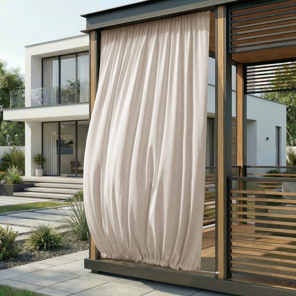 Kremowa zasłona częściowo zaciemniająca (dimout)/zewnętrzna Calisto – Filumi-image-2