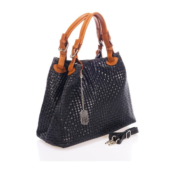 Ciemnoniebieska skórzana torebka Federica Bass Hydri-image-2