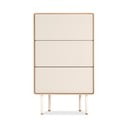 Biało-naturalna wysoka komoda z litego drewna dębowego 60x100 cm Fina – Gazzda