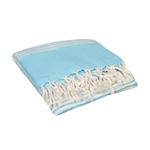 Turkusowy ręcznik hammam Yummy Turquoise, 90x190 cm