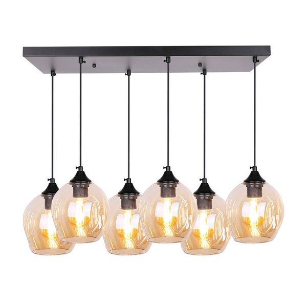 Czarna lampa wisząca ze szklanym kloszem 33x67 cm Aspa – Candellux Lighting-image-2