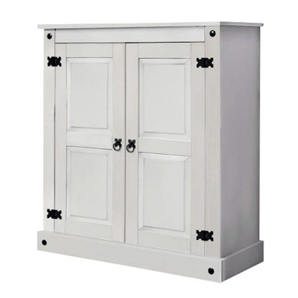 Biała 2-drzwiowa szafka z litego drewna 13Casa Perla