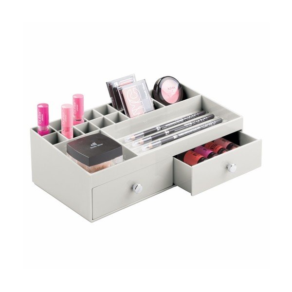 Biały organizer z 2 szufladami InterDesign Cosmetic Plus-image-1