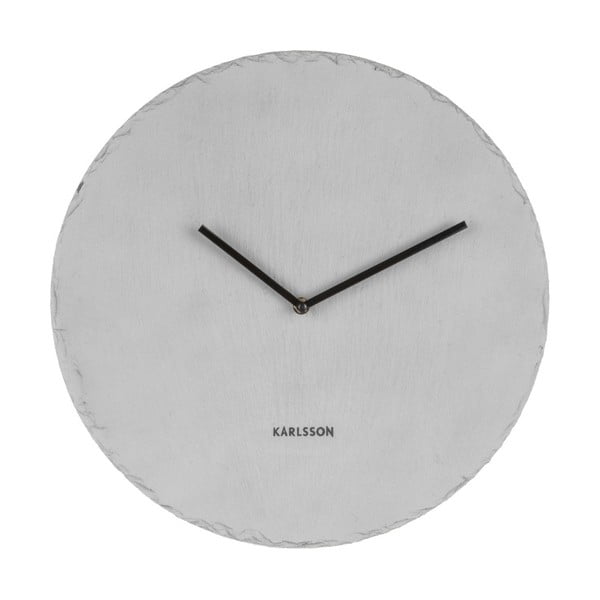 Szary zegar ścienny z łupku Karlsson Slate, ⌀ 40 cm
