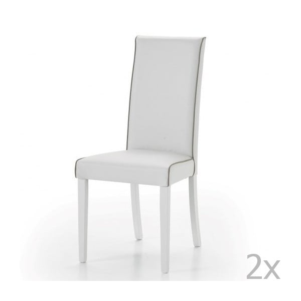 Zestaw 2 białych krzeseł do jadalni Castagnetti Diane