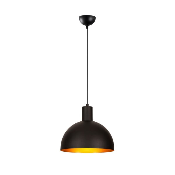 Lampa wisząca w czarno-złotym kolorze z metalowym kloszem ø 30 cm Sivani – Opviq lights