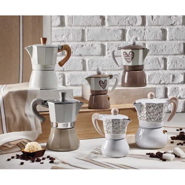 Szara kawiarka na 3 filiżanki espresso Brandani Hearbeat-image-1
