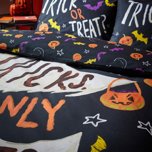 Czarna pościel dwuosobowa 200x200 cm Halloween Trick or Treat – Catherine Lansfield-image-4