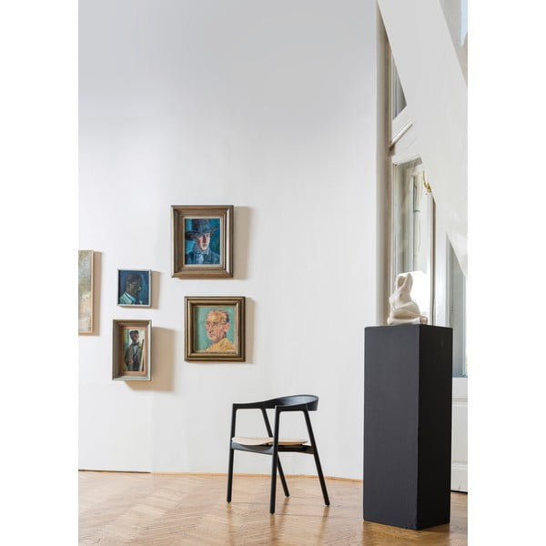 Czarne krzesło z drewna dębowego Gazzda Muna-image-1