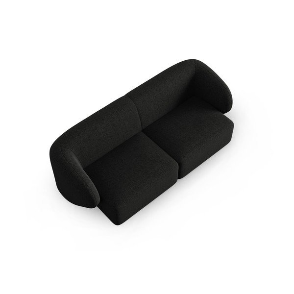 Czarna sofa  z tkaniny szenilowej 188 cm Paolo – Milo Casa-image-1