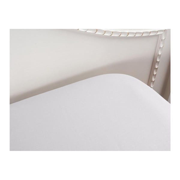 Biała bawełniane prześcieradło elastyczne na łóżko dwuosobowe Madame Coco, 160x200 cm