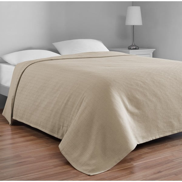 Beżowa bawełniana narzuta na łóżko dwuosobowe 200x230 cm Serenity – Mijolnir