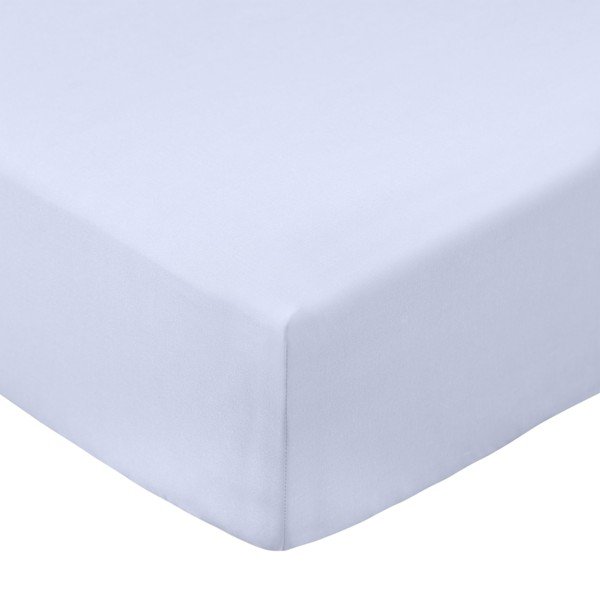 Lawendowe prześcieradło z perkalu bawełnianego z gumką 150x200 cm Cotton Percale – Bianca