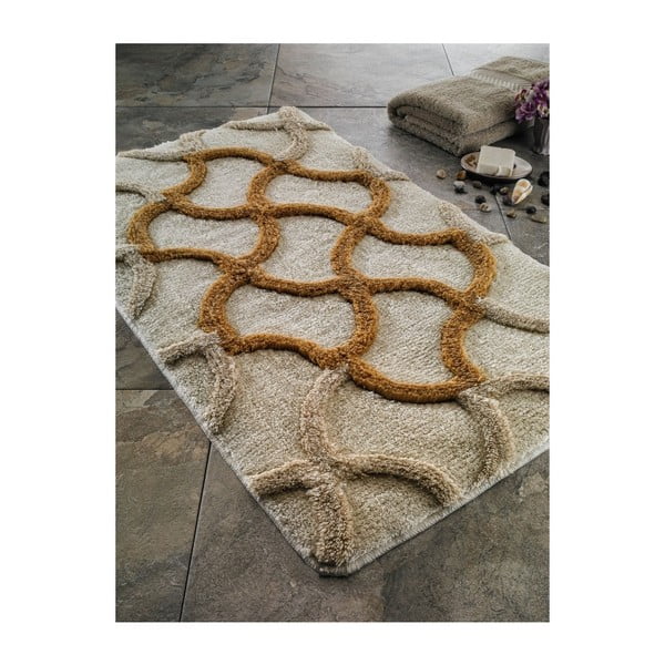 Piaskowy dywanik łazienkowy Confetti Bathmats Hermos, 60x100 cm